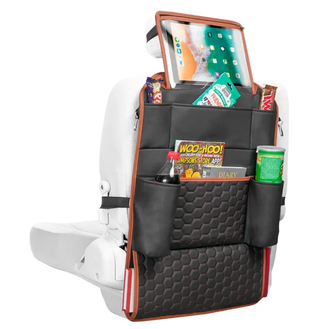  7 Pockets + Tablet Pocket | Black/Brown | Eco Leather 