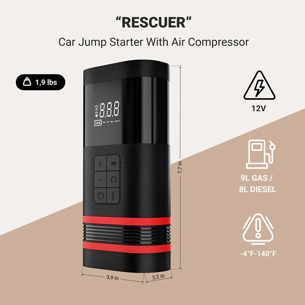 Car Jump Starter With Air Compressor Rescuer Gallery 2