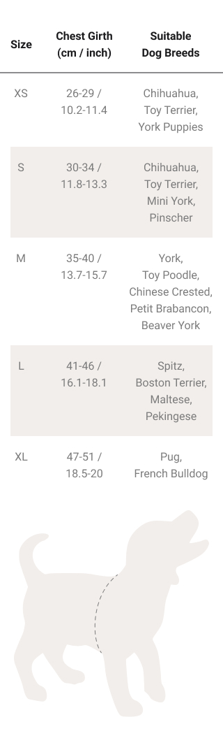 Small Dog Safety Harness Size Chart Small Dog Safety Harness Size Chart