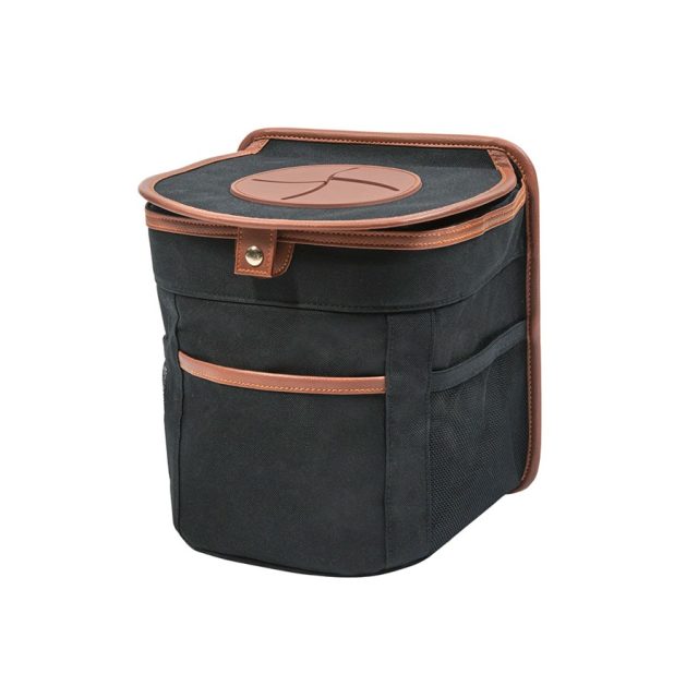  Car Trash Bag | 2.5 Gal | Headrest/Central Console Attachment | Spill-Proof | Black/Brown 