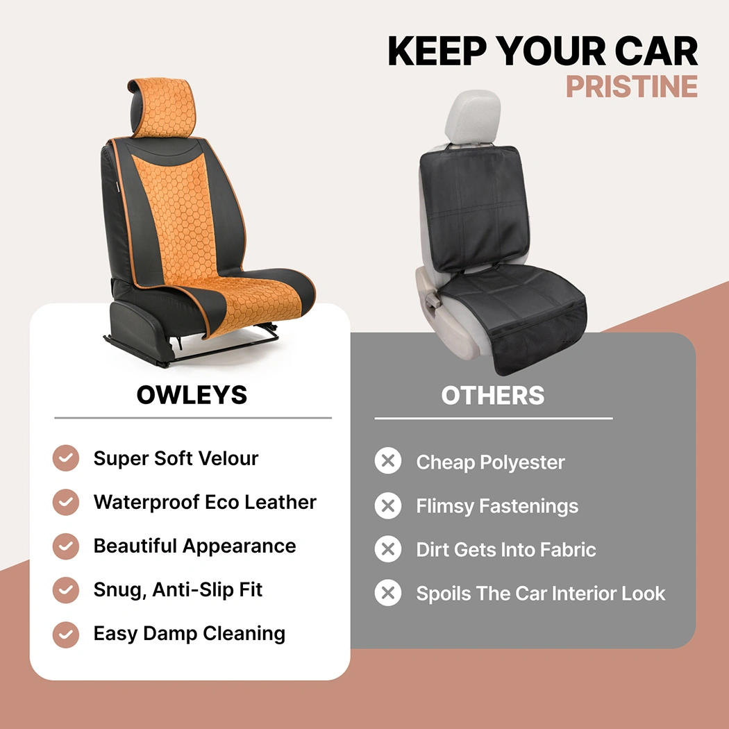 Car Seat Covers Set Tan Black Hexy Gallery 7