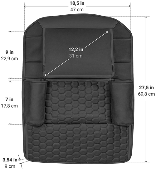 Black Hexy Car Seat Organizer Size Black Hexy Car Seat Organizer Size