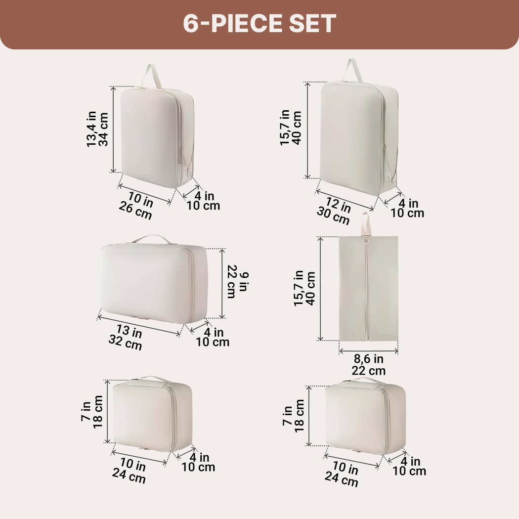 packing cubes sizes