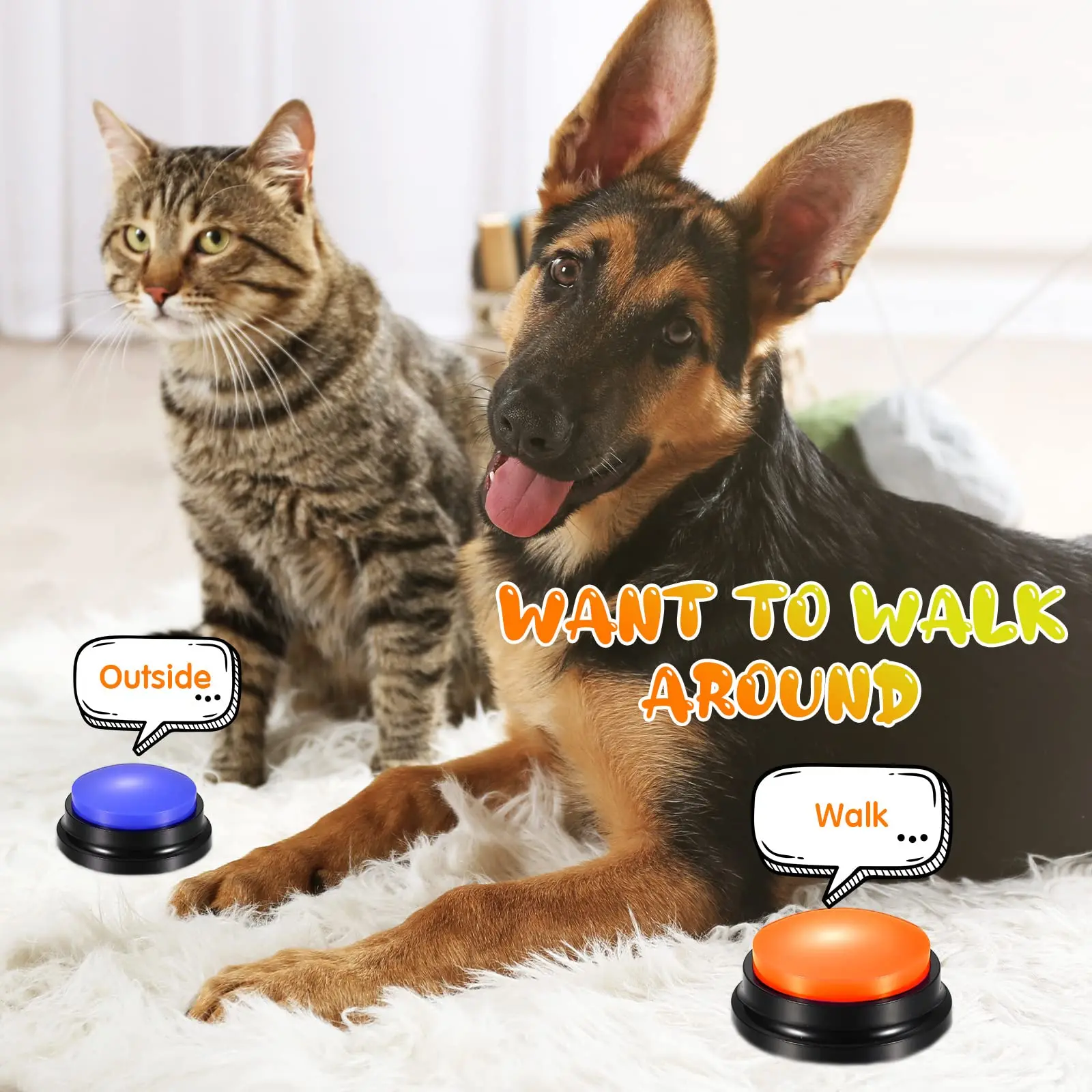 Voice Recording Button Pet Toys Dog Buttons for Communication Pet Training Buzzer Recordable Talking Button Intelligence Toy Voice Recording Button Pet Toys Dog Buttons for Communication Pet Training Buzzer Recordable Talking Button Intelligence Toy