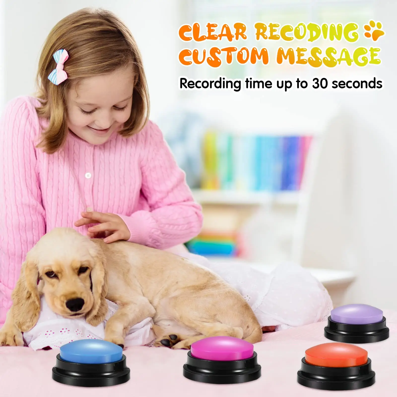 Voice Recording Button Pet Toys Dog Buttons for Communication Pet Training Buzzer Recordable Talking Button Intelligence Toy Voice Recording Button Pet Toys Dog Buttons for Communication Pet Training Buzzer Recordable Talking Button Intelligence Toy