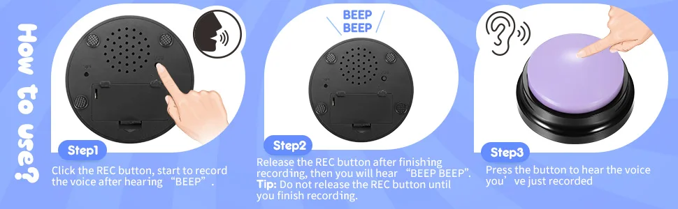 Voice Recording Button Pet Toys Dog Buttons for Communication Pet Training Buzzer Recordable Talking Button Intelligence Toy Voice Recording Button Pet Toys Dog Buttons for Communication Pet Training Buzzer Recordable Talking Button Intelligence Toy