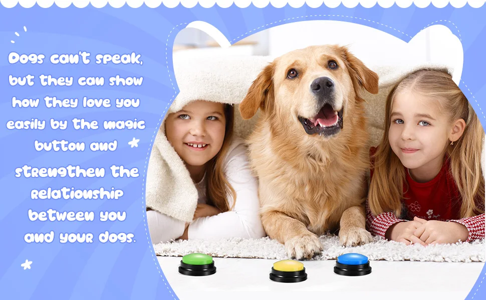 Voice Recording Button Pet Toys Dog Buttons for Communication Pet Training Buzzer Recordable Talking Button Intelligence Toy Voice Recording Button Pet Toys Dog Buttons for Communication Pet Training Buzzer Recordable Talking Button Intelligence Toy