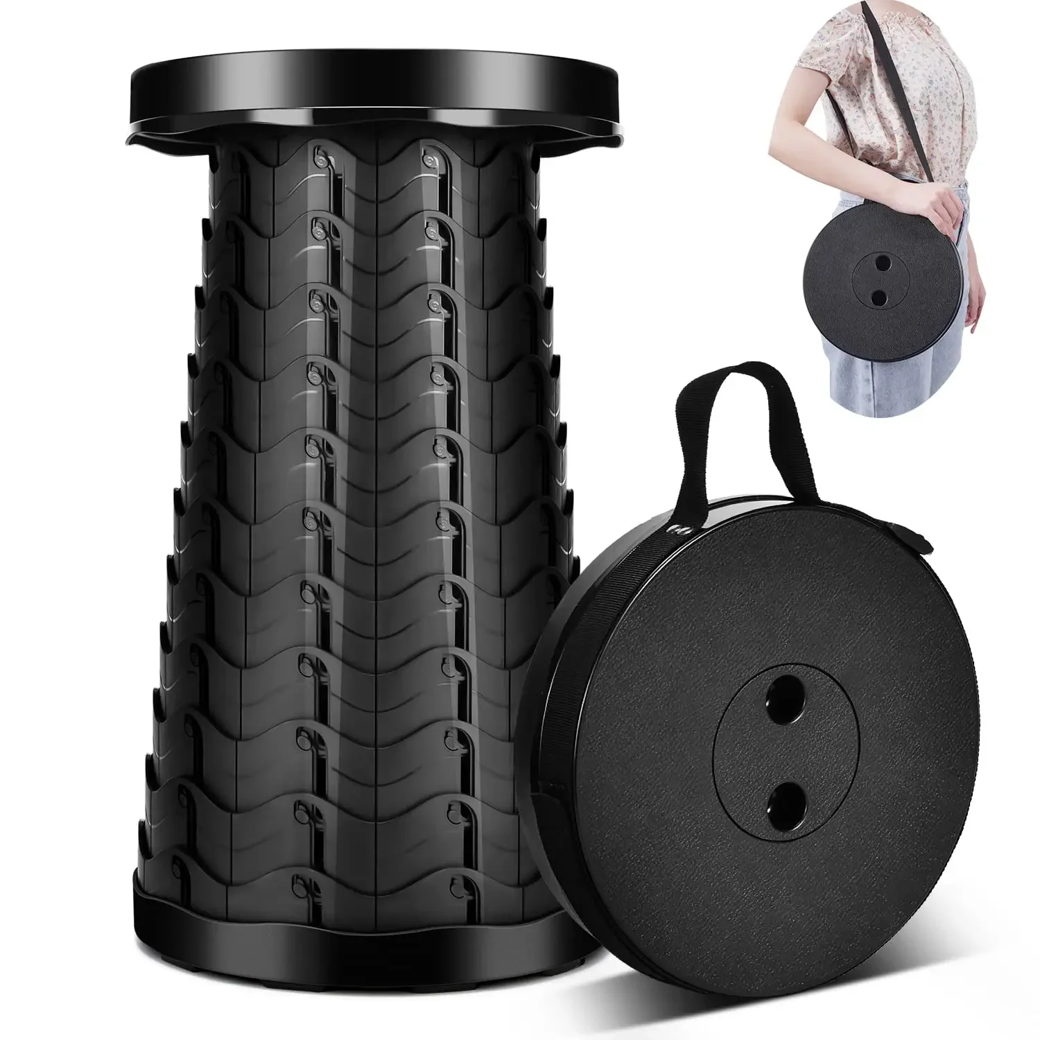 Camping Stool for Hiking Portable Collapsible Telescopic Stool Sturdy Fishing with Carry Bag Telescopic Stool Camping Stool for Hiking Portable Collapsible Telescopic Stool Sturdy Fishing with Carry Bag Telescopic Stool