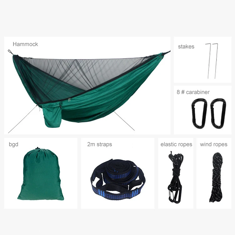 Portable Quick Setup 290*140cm Travel Outdoor Camping Hammock Hanging Sleeping Swing Bed with Mosquito Net Portable Quick Setup 290*140cm Travel Outdoor Camping Hammock Hanging Sleeping Swing Bed with Mosquito Net